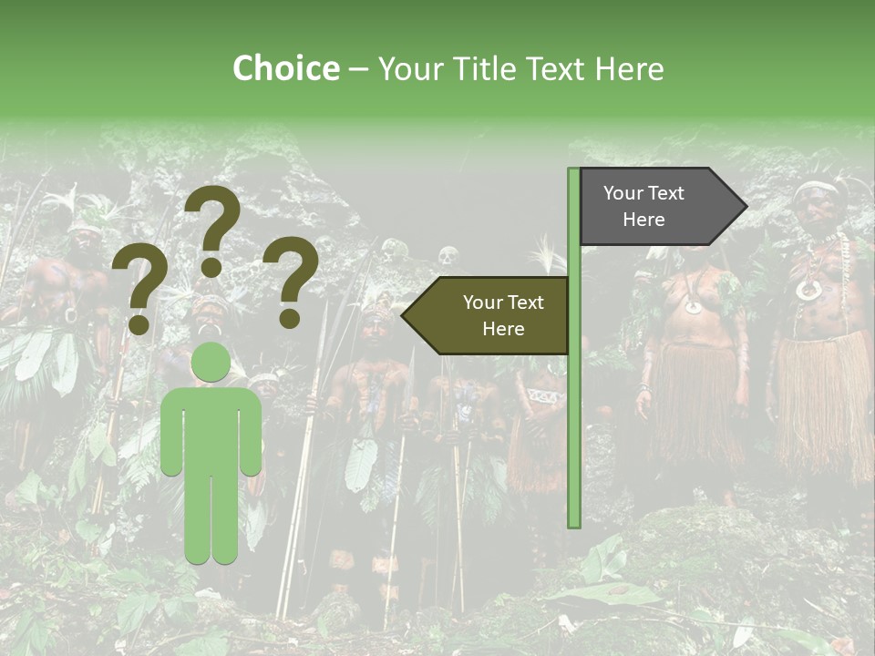 A Group Of Native People Standing In Front Of A Cave PowerPoint Template