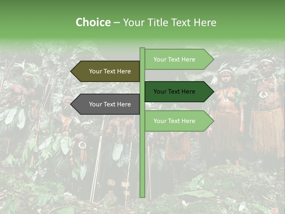 A Group Of Native People Standing In Front Of A Cave PowerPoint Template