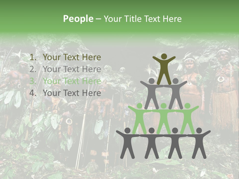 A Group Of Native People Standing In Front Of A Cave PowerPoint Template