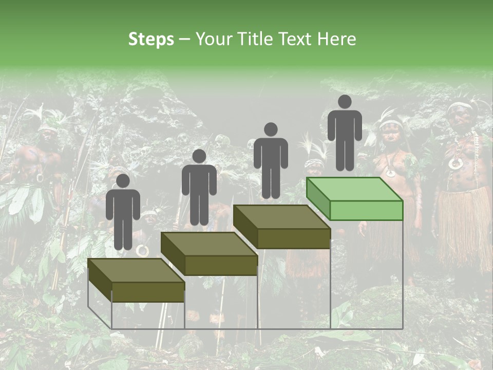 A Group Of Native People Standing In Front Of A Cave PowerPoint Template