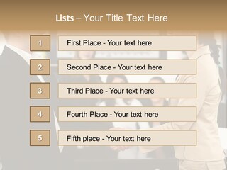 Two People Shaking Hands In Front Of A Group Of People PowerPoint Template
