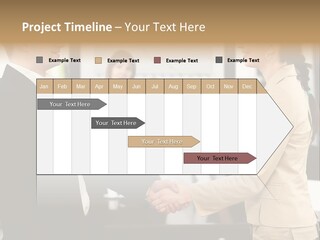 Two People Shaking Hands In Front Of A Group Of People PowerPoint Template