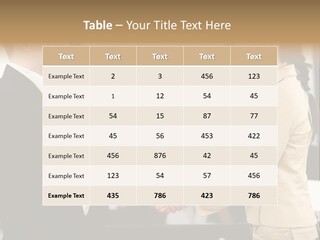 Two People Shaking Hands In Front Of A Group Of People PowerPoint Template