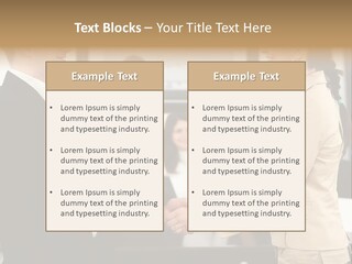 Two People Shaking Hands In Front Of A Group Of People PowerPoint Template