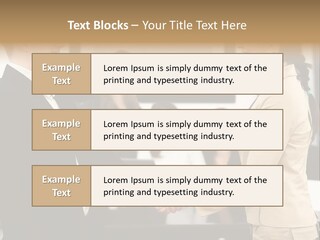 Two People Shaking Hands In Front Of A Group Of People PowerPoint Template