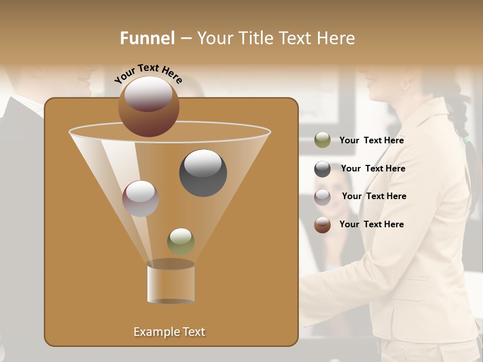 Two People Shaking Hands In Front Of A Group Of People PowerPoint Template
