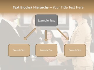Two People Shaking Hands In Front Of A Group Of People PowerPoint Template