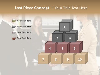 Two People Shaking Hands In Front Of A Group Of People PowerPoint Template