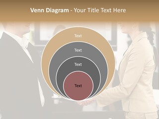 Two People Shaking Hands In Front Of A Group Of People PowerPoint Template