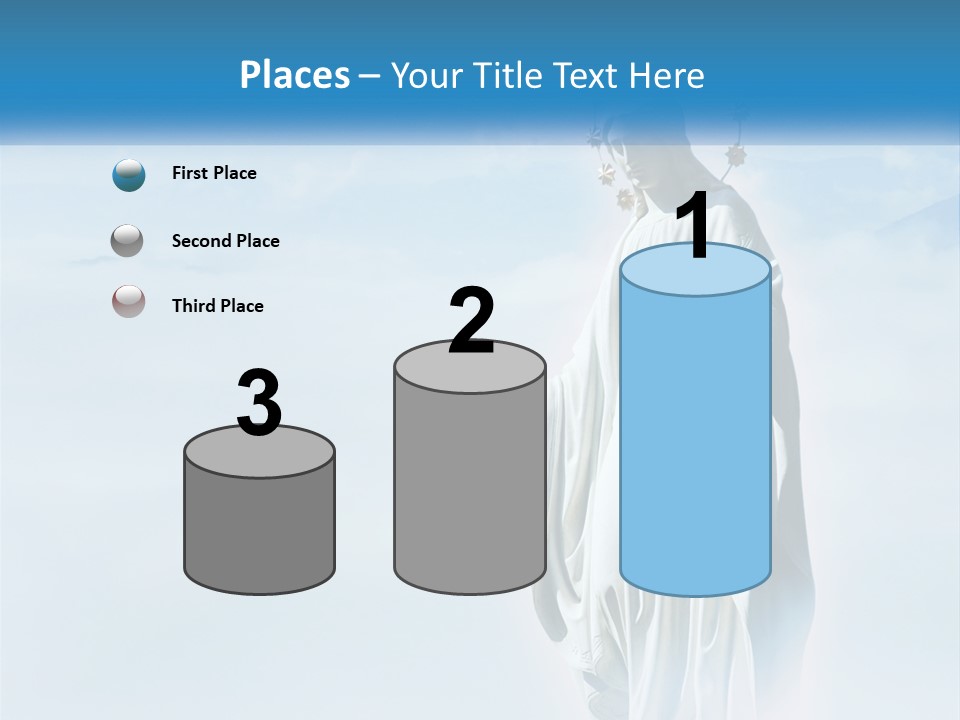 A Statue With A Crown Of Flowers On Top Of It PowerPoint Template