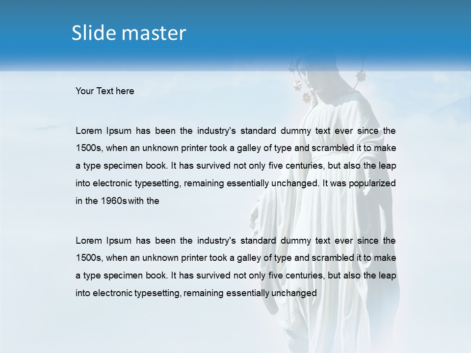 A Statue With A Crown Of Flowers On Top Of It PowerPoint Template