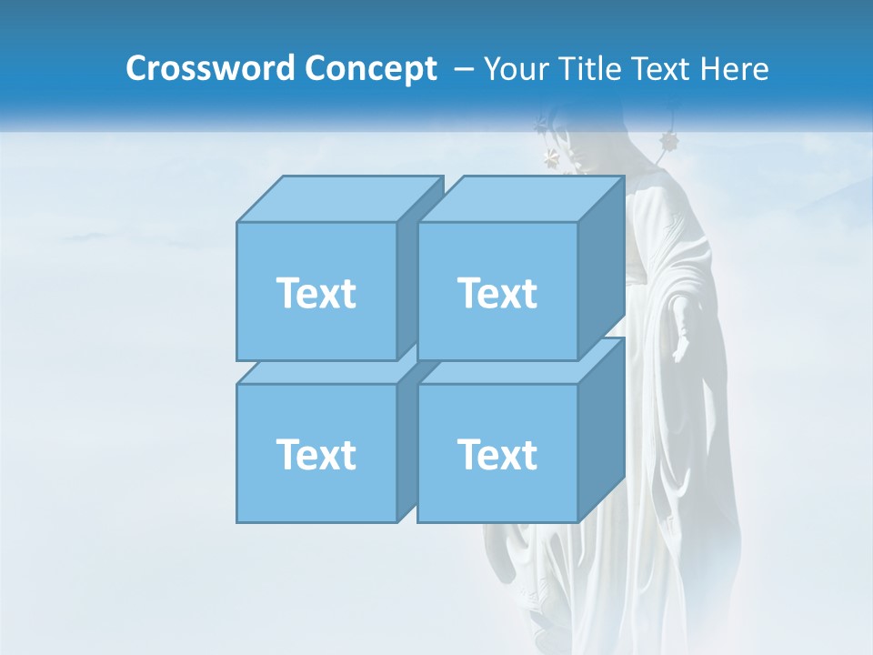 A Statue With A Crown Of Flowers On Top Of It PowerPoint Template