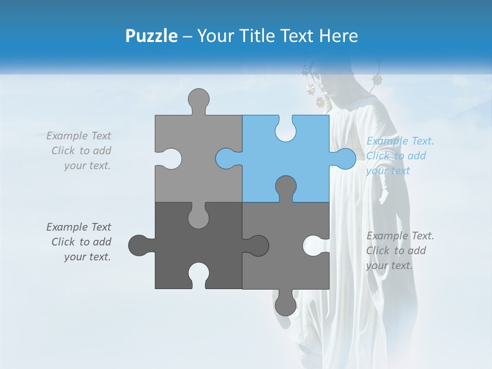 A Statue With A Crown Of Flowers On Top Of It PowerPoint Template