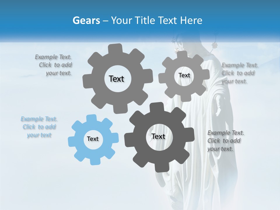 A Statue With A Crown Of Flowers On Top Of It PowerPoint Template