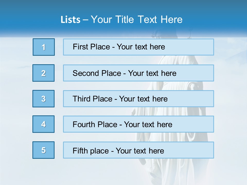 A Statue With A Crown Of Flowers On Top Of It PowerPoint Template