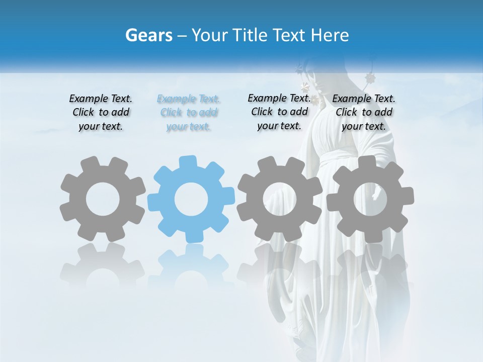 A Statue With A Crown Of Flowers On Top Of It PowerPoint Template