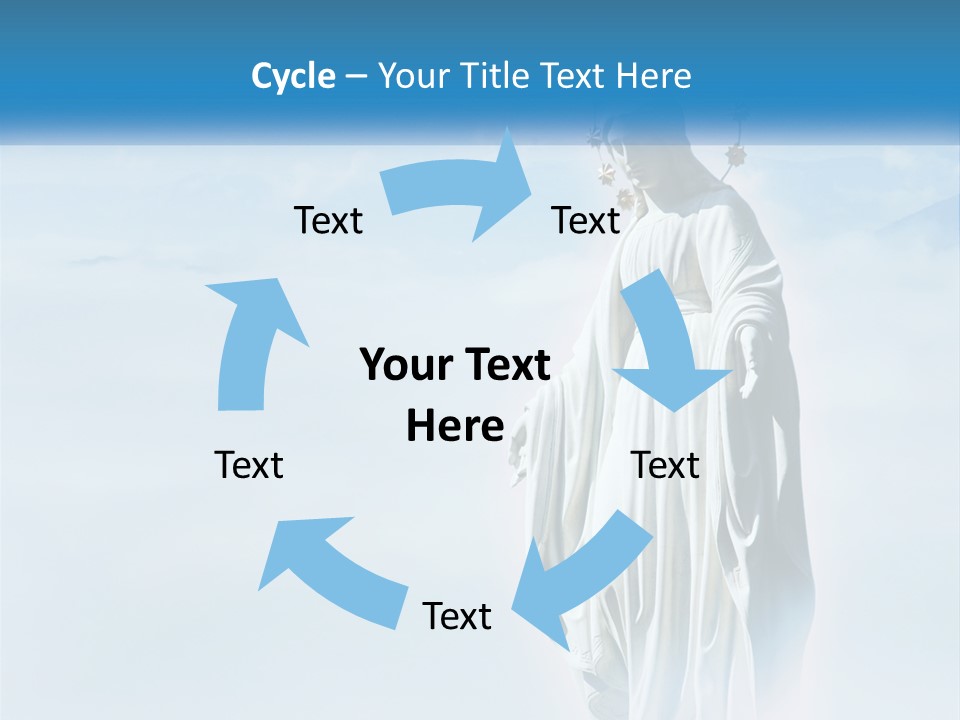 A Statue With A Crown Of Flowers On Top Of It PowerPoint Template