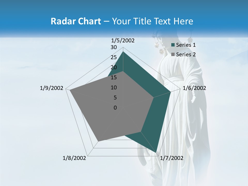 A Statue With A Crown Of Flowers On Top Of It PowerPoint Template