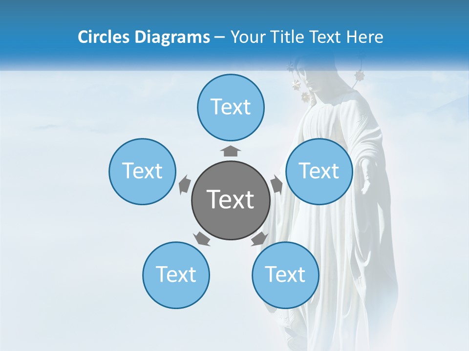 A Statue With A Crown Of Flowers On Top Of It PowerPoint Template