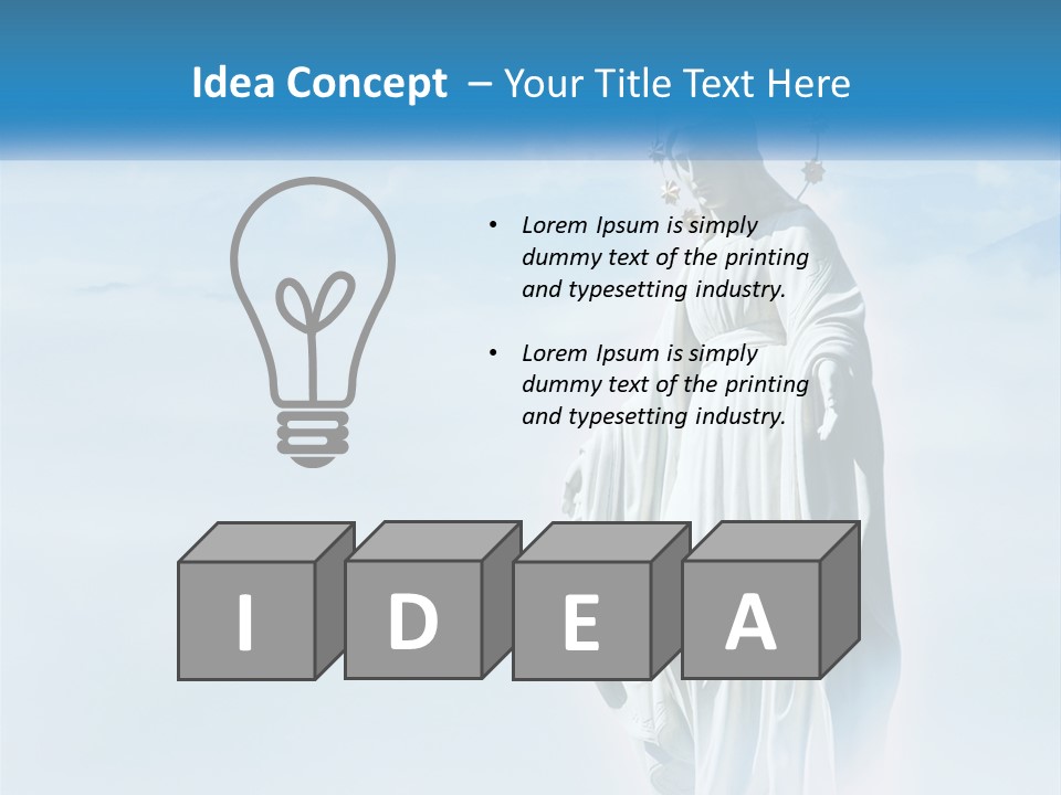 A Statue With A Crown Of Flowers On Top Of It PowerPoint Template
