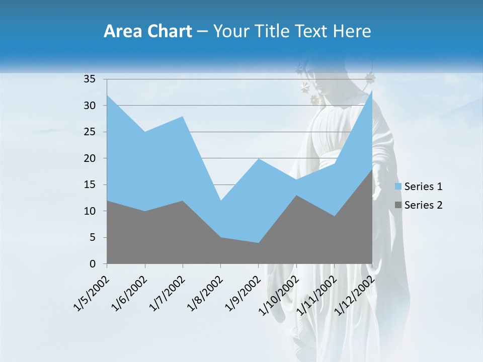 A Statue With A Crown Of Flowers On Top Of It PowerPoint Template