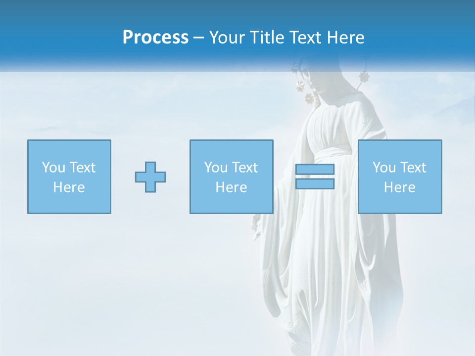 A Statue With A Crown Of Flowers On Top Of It PowerPoint Template