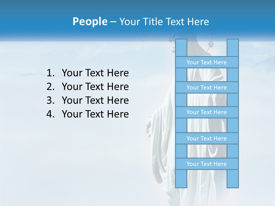 A Statue With A Crown Of Flowers On Top Of It PowerPoint Template