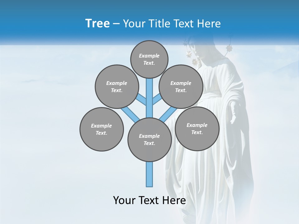 A Statue With A Crown Of Flowers On Top Of It PowerPoint Template