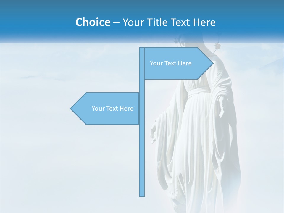 A Statue With A Crown Of Flowers On Top Of It PowerPoint Template