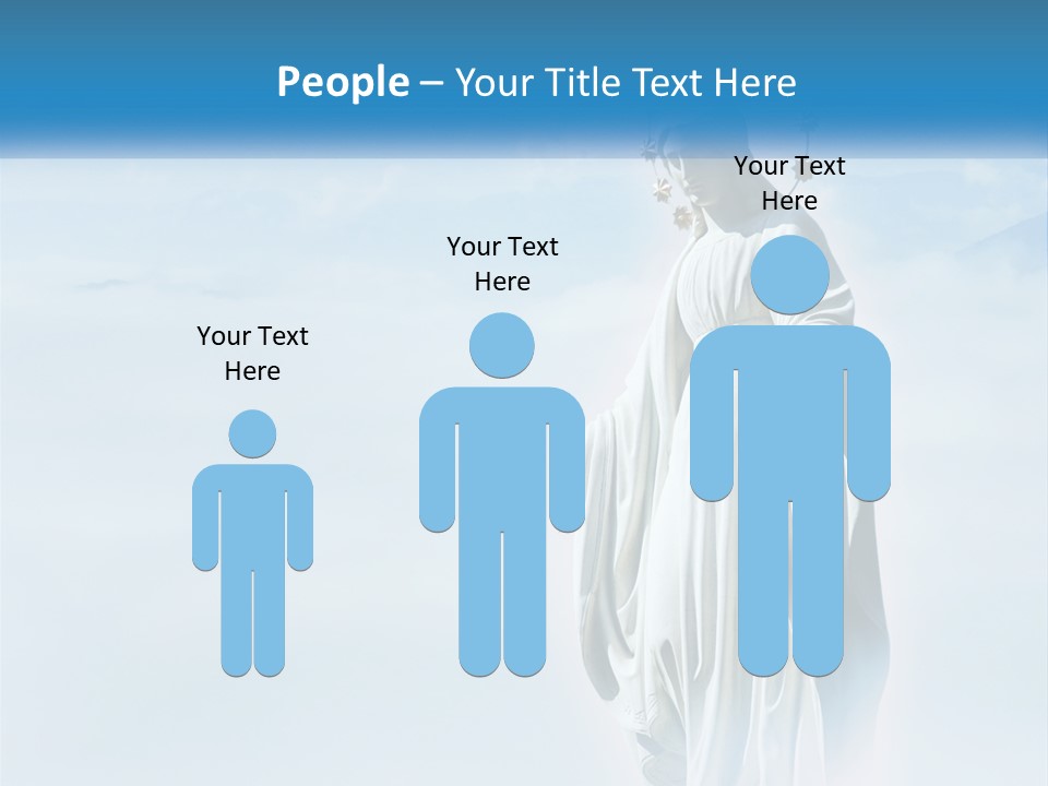 A Statue With A Crown Of Flowers On Top Of It PowerPoint Template