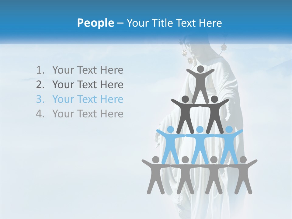 A Statue With A Crown Of Flowers On Top Of It PowerPoint Template