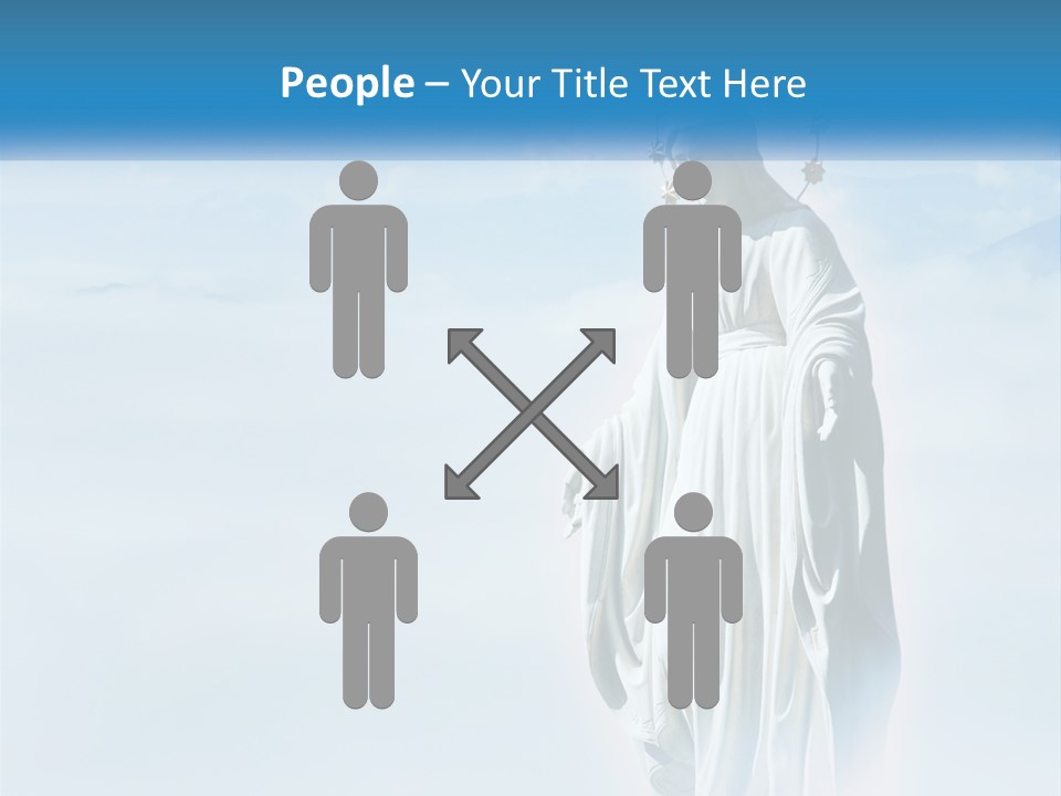 A Statue With A Crown Of Flowers On Top Of It PowerPoint Template