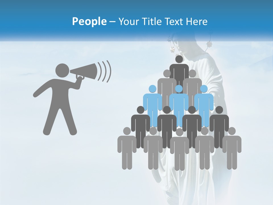 A Statue With A Crown Of Flowers On Top Of It PowerPoint Template