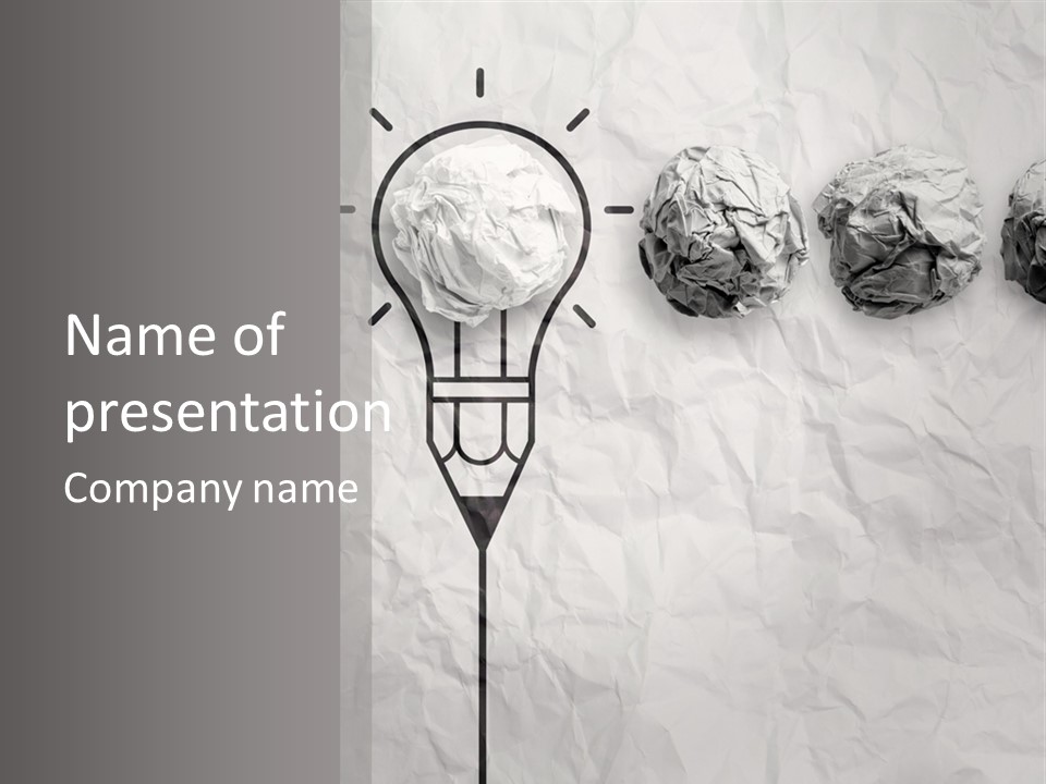 A Light Bulb With Crumpled Paper On It PowerPoint Template