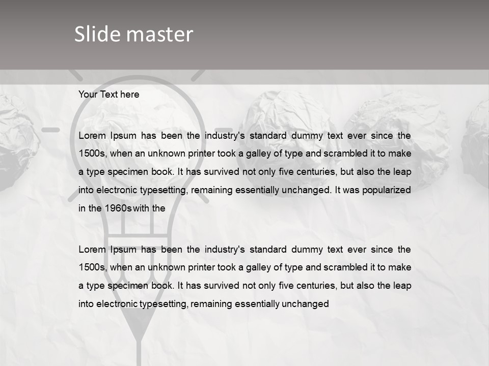 A Light Bulb With Crumpled Paper On It PowerPoint Template