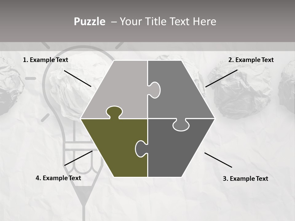 A Light Bulb With Crumpled Paper On It PowerPoint Template