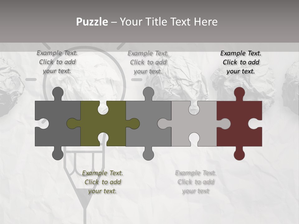 A Light Bulb With Crumpled Paper On It PowerPoint Template