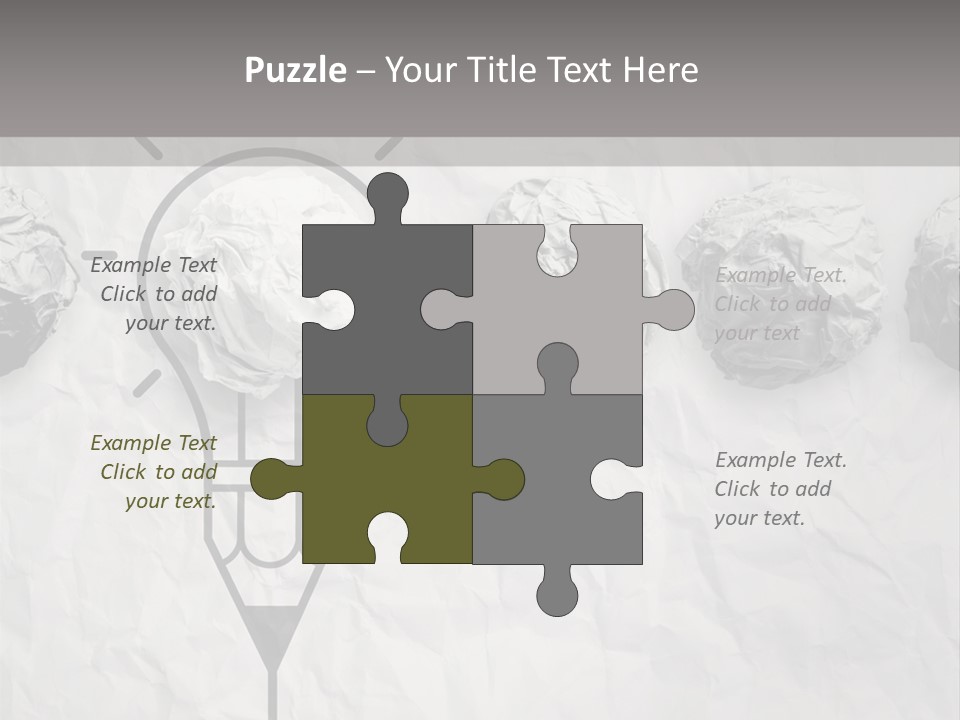 A Light Bulb With Crumpled Paper On It PowerPoint Template