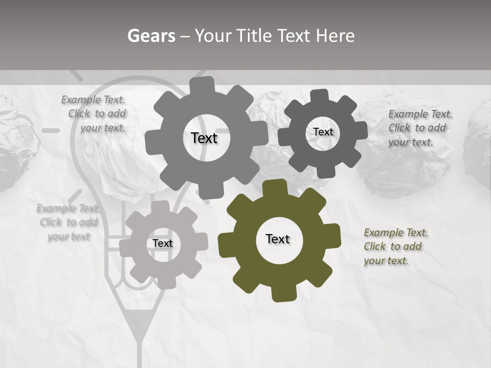 A Light Bulb With Crumpled Paper On It PowerPoint Template