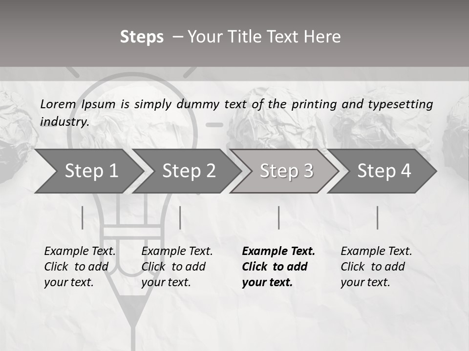 A Light Bulb With Crumpled Paper On It PowerPoint Template