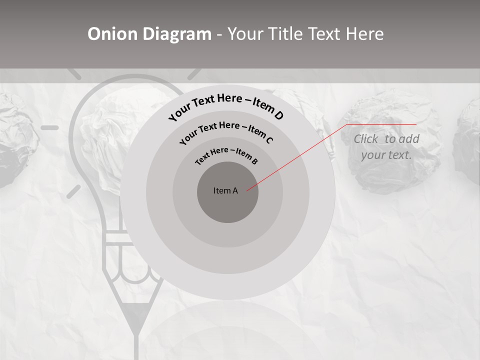 A Light Bulb With Crumpled Paper On It PowerPoint Template