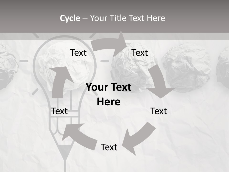 A Light Bulb With Crumpled Paper On It PowerPoint Template