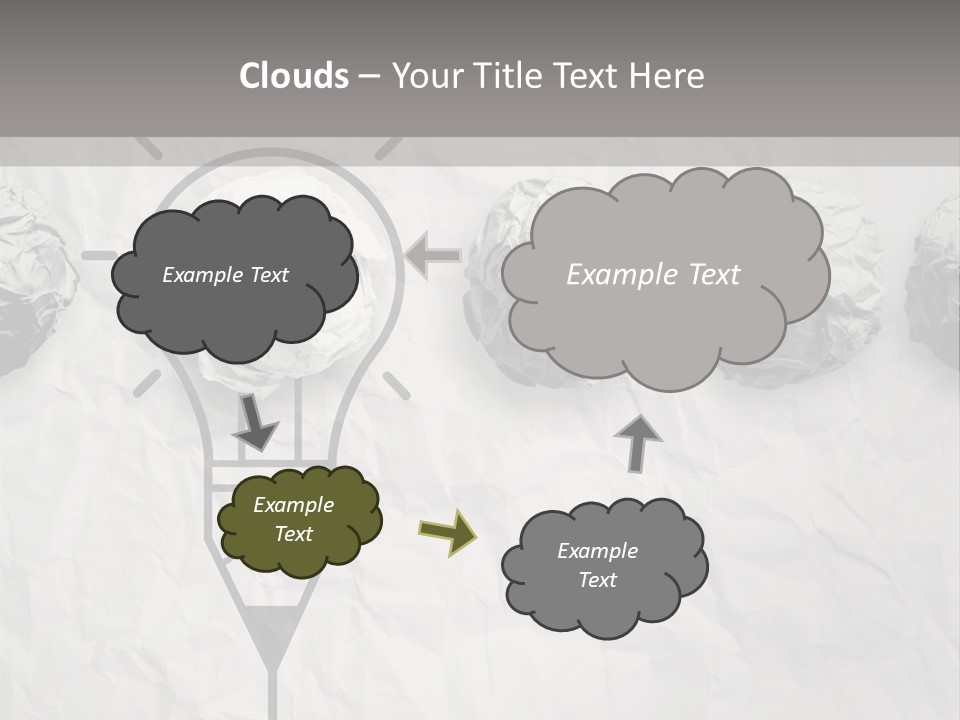 A Light Bulb With Crumpled Paper On It PowerPoint Template