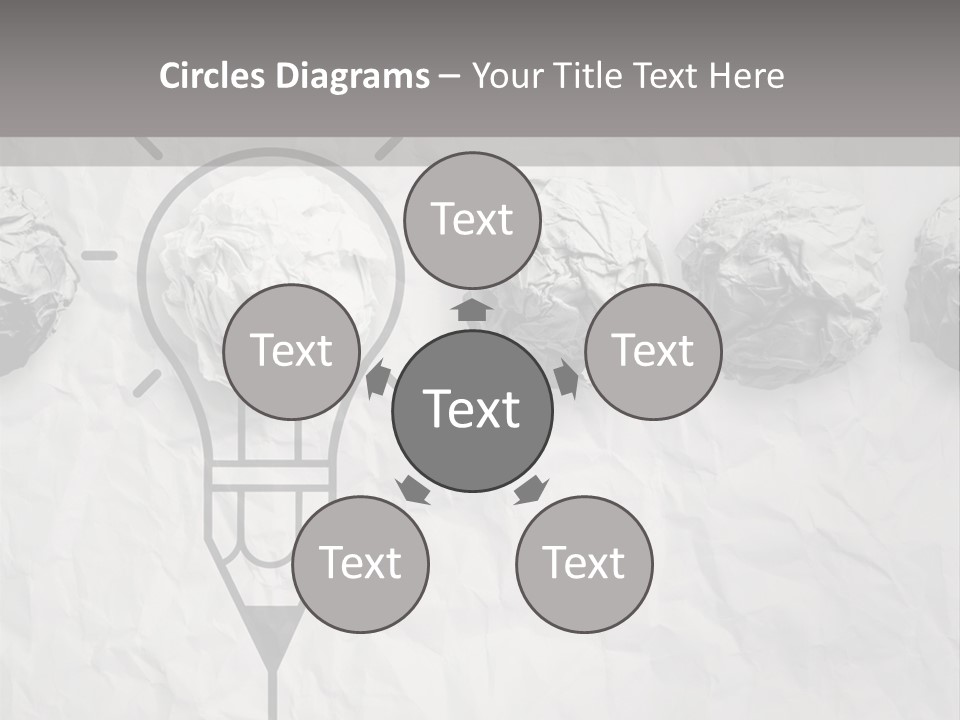 A Light Bulb With Crumpled Paper On It PowerPoint Template