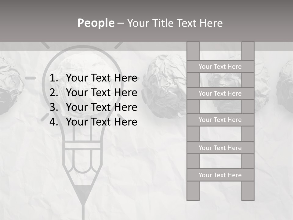 A Light Bulb With Crumpled Paper On It PowerPoint Template