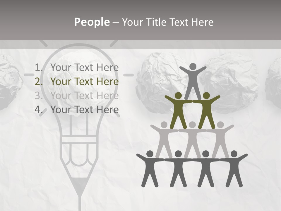 A Light Bulb With Crumpled Paper On It PowerPoint Template