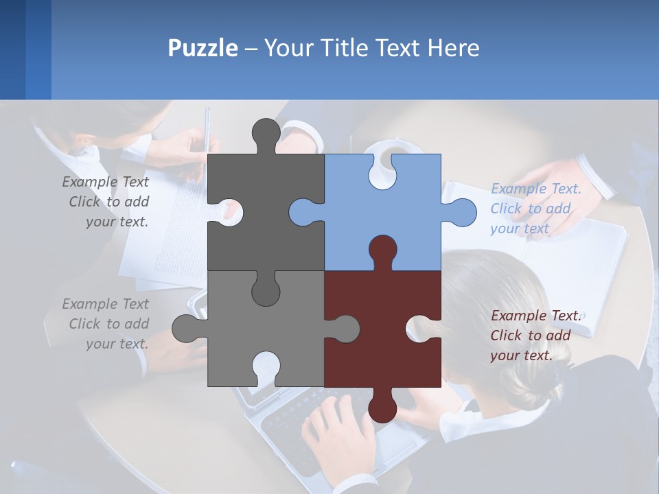 A Group Of People Sitting Around A Table Working On A Laptop PowerPoint Template