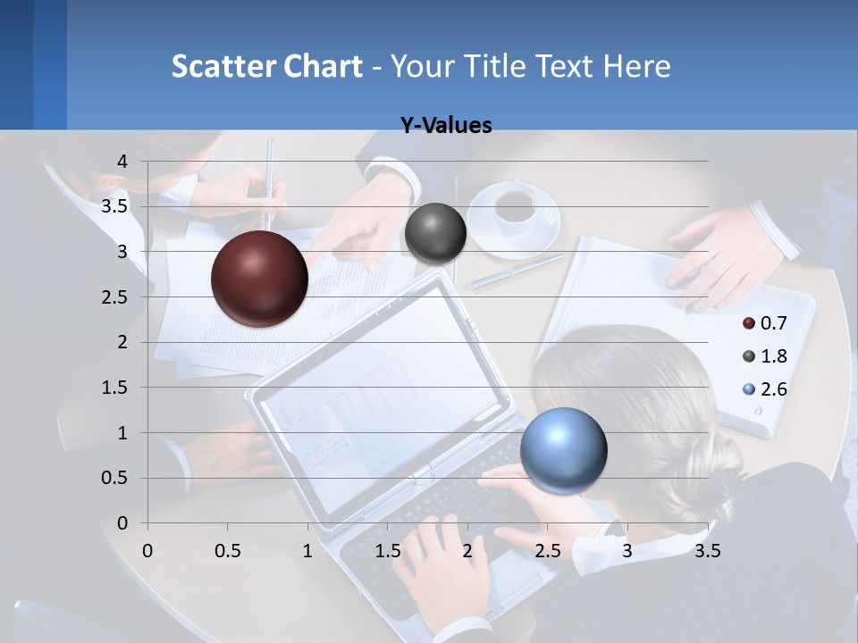 A Group Of People Sitting Around A Table Working On A Laptop PowerPoint Template
