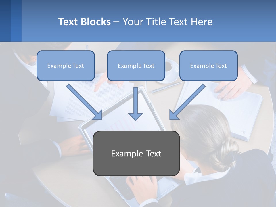 A Group Of People Sitting Around A Table Working On A Laptop PowerPoint Template