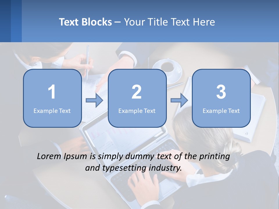 A Group Of People Sitting Around A Table Working On A Laptop PowerPoint Template